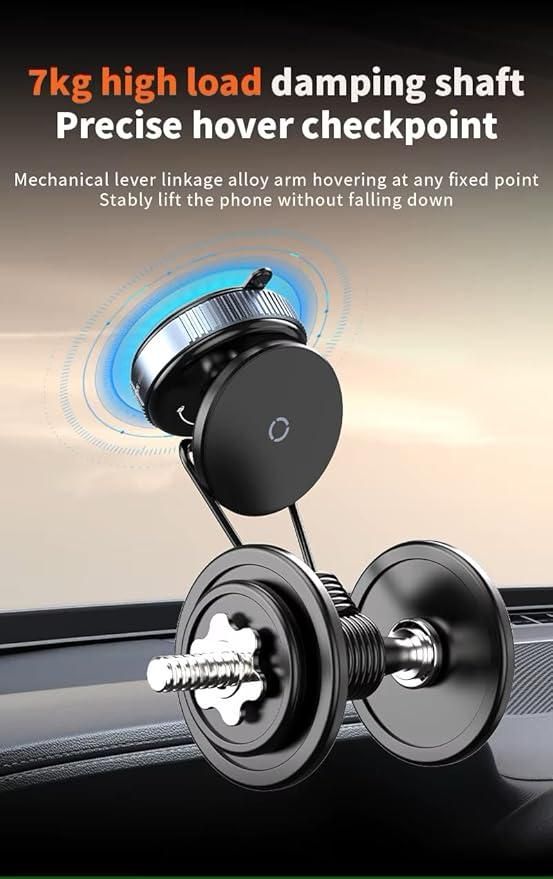 Magnetic Suction Phone Holder – 360° Rotating & Adhesive-Free