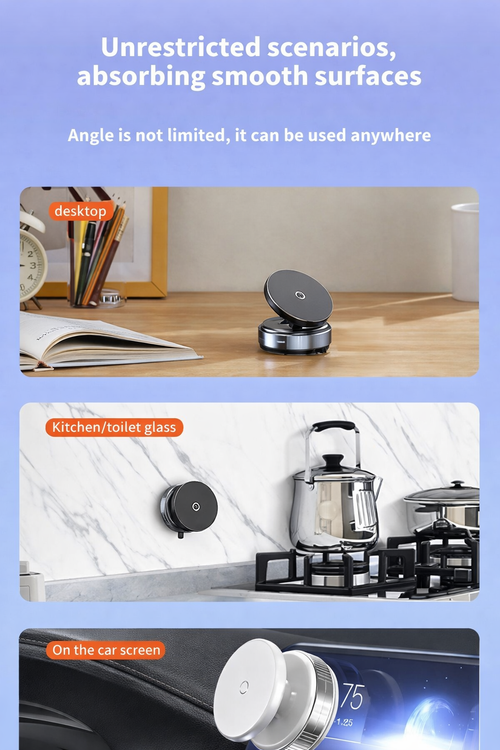 Magnetic Suction Phone Holder – 360° Rotating & Adhesive-Free